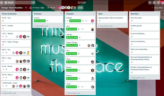 Nosso board no Trello